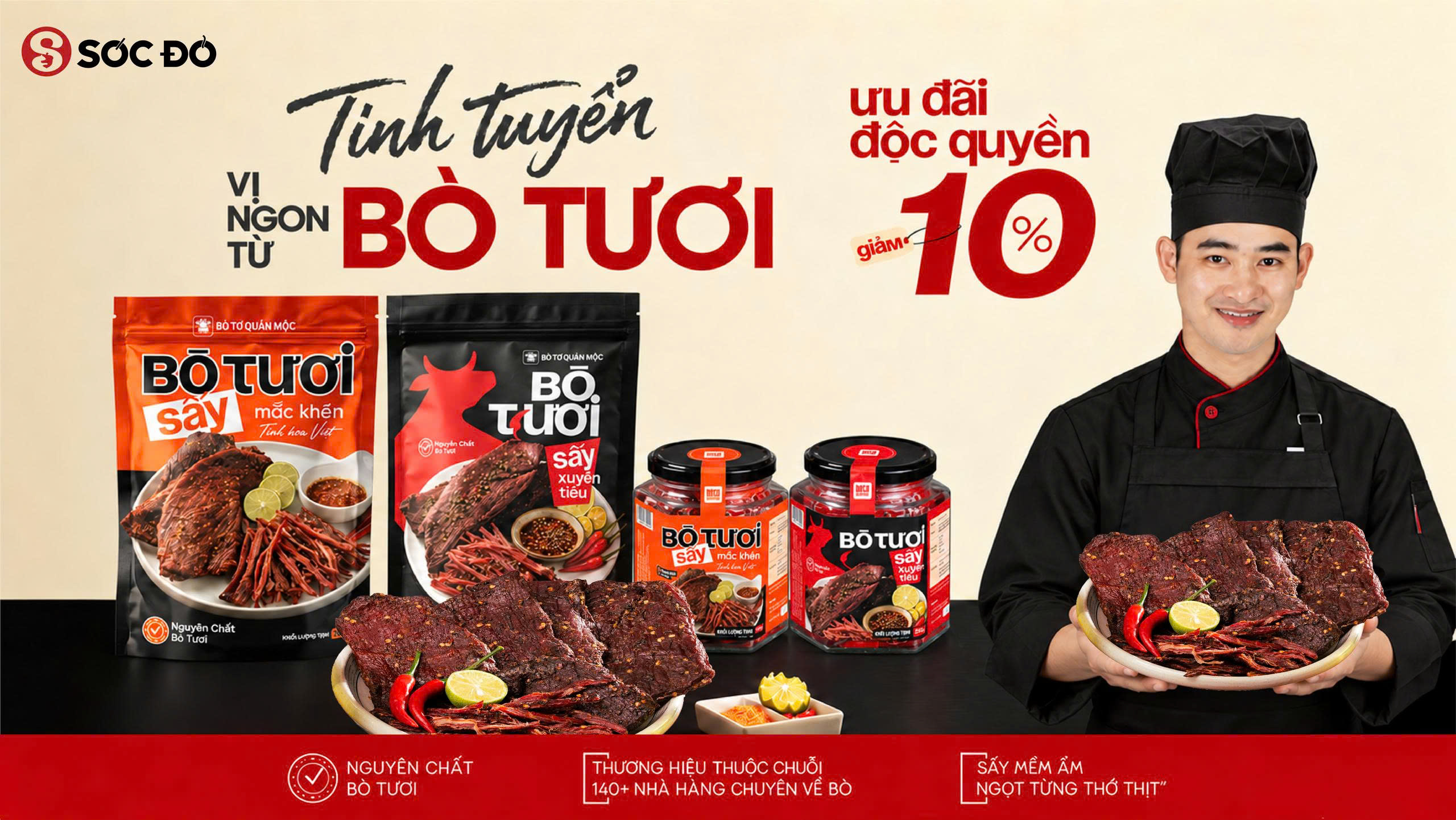 SÓC ĐỎ - BÒ TƯƠI SẤY